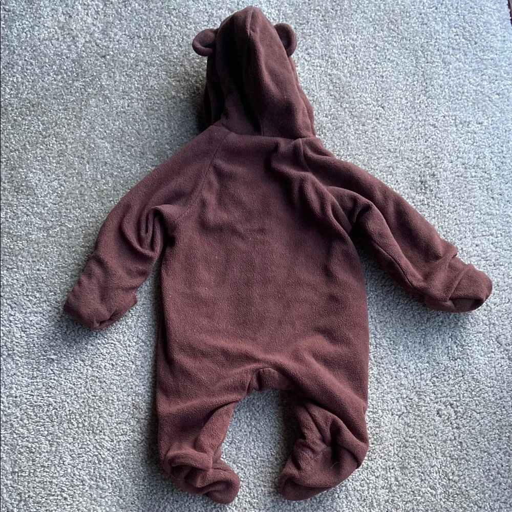 🪷Faded Glory 0-3 Month Fuzzy Bear Winter Sleeper - Picture 3 of 3